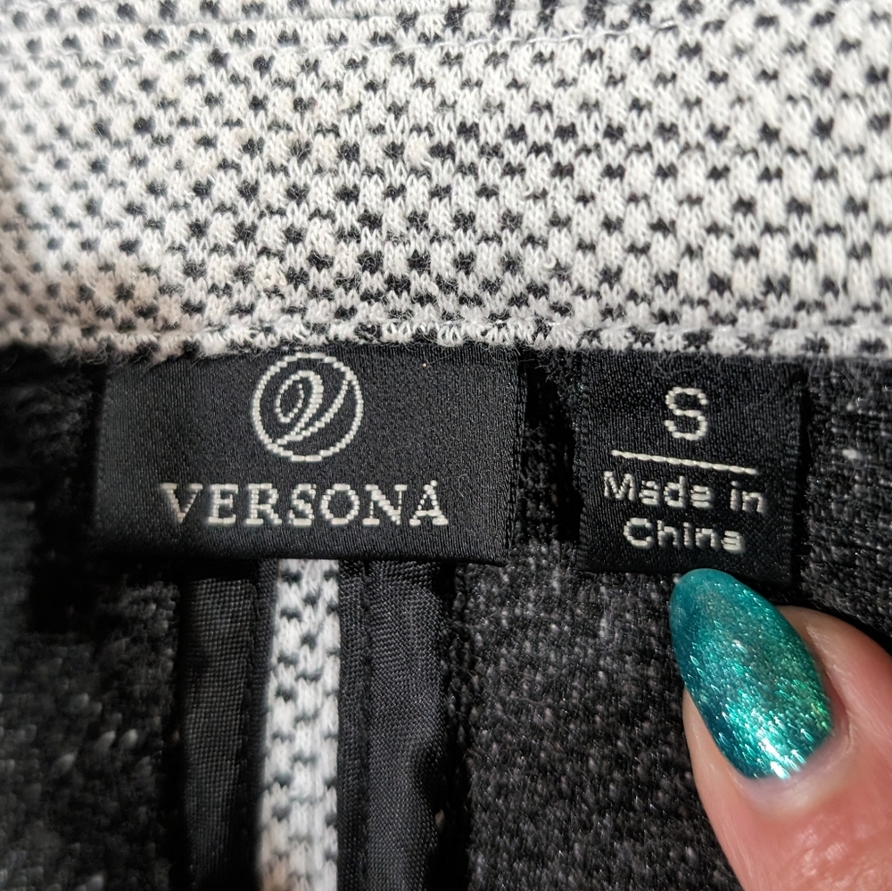 Versona S heathered grey twill look comfy stretch hip length jacket 3/4 sleeve - Picture 6 of 7